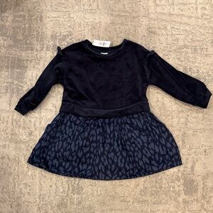 GAP Navy velour top and Patterned bottom dress NWT